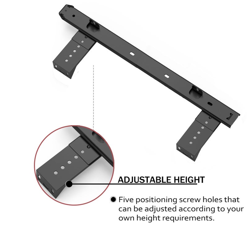 FRMSAET Heavy Duty 12/14/16/18 inches Thickness Steel Construction Ball Bearing Keyboard Slides Keyboard Drawer Slides Tray Accessories Cabinet Furniture Hardware Rails (18 inches, Black) - Image 3